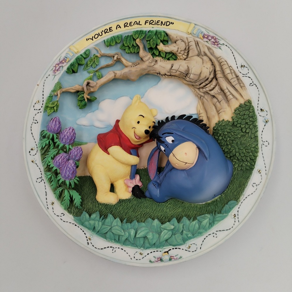Bradford Exchange Winnie the Pooh "You're a Real Friend" 3D Plate COA Nursery
